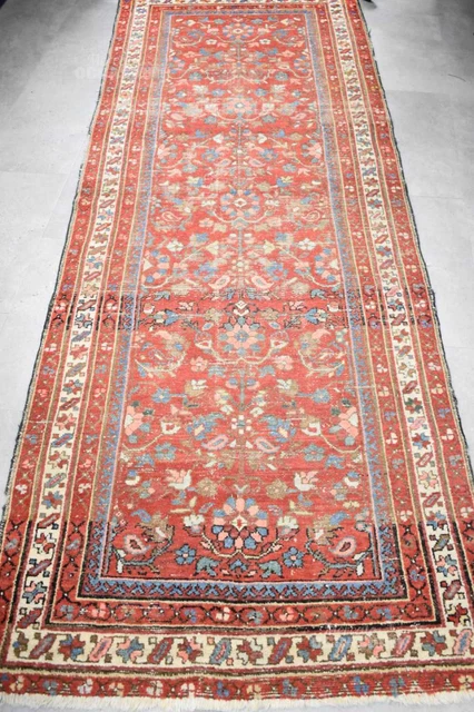 Tappeto Iraniano Nome D'origine Malaier 286x100 Rosso Fantasia Fiori (con Garanz