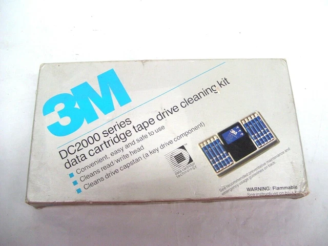 3M DC2000 SERIES Data Cartridge Tape Drive Cleaning Kit Genuine ...
