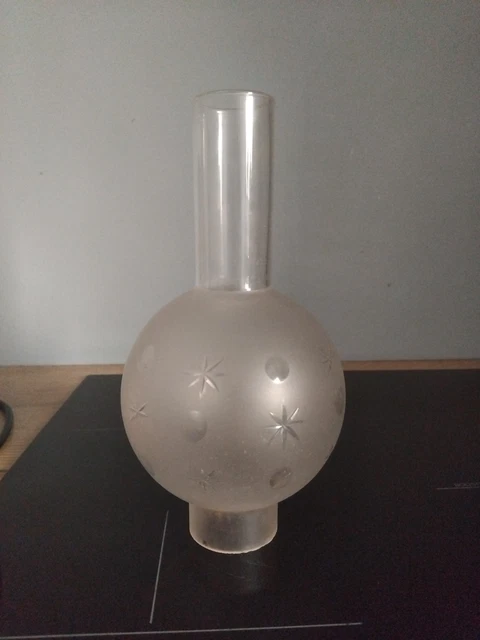 Globe tulipe boule lampe à pétrole cristal dégagé e l'acide Baccarat