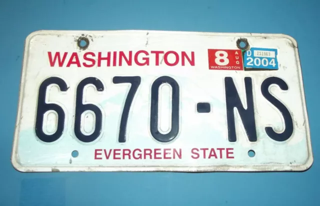 License Plate Washington 6670 NS over 5 years expired Evergreen State