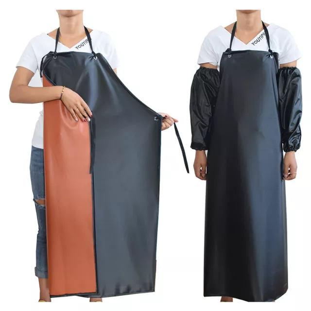 Heavy Duty Vinyl Waterproof Apron Kitchen Work Oil Stain Proof Industrial Apron