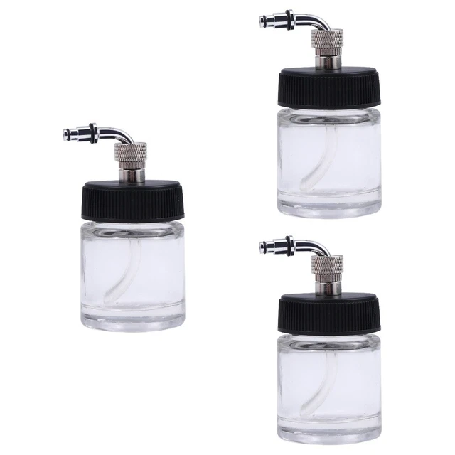 3 piezas botellas de aerógrafo de vidrio transparente modelo 22cc botellas de aerógrafo