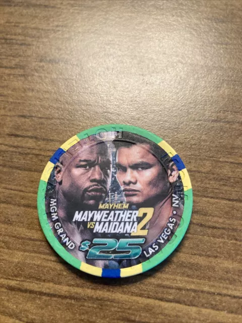 $25 mgm grand    Mayweather Maiden boxing Las Vegas nevada  casino chip