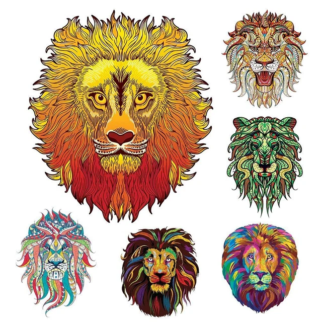 Lion Shape Wooden Jigsaw Puzzle Children Educational Interactive Christmas Gifts