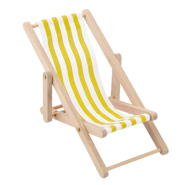 1:12 Scale Miniature Chair Dollhouse Accessories Mini Folding Beach Camping