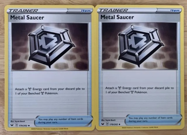 2x Metal Saucer - 170/202 - SWSH Base Set - NM/M - Pokemon Card