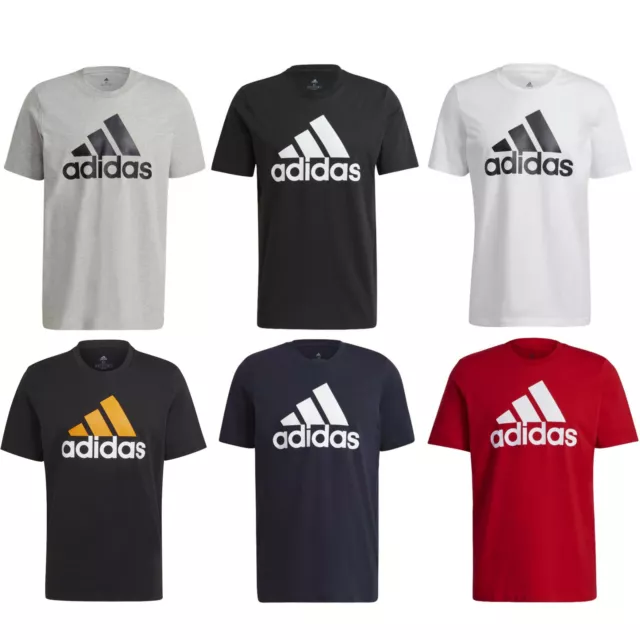 adidas T-Shirt Shirt Tee Herren Männer mit Rundhalsausschnitt Baumwolle schwarz