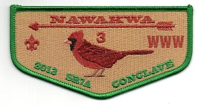 OA Nawakwa Lodge 3 Flap S-134, 2013 SR7A Conclave, Green Brd., Mint