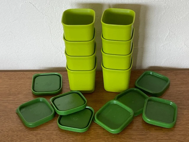Lot De 8 Ramequins Tupperware Vert Avec Couvercle – Pots Micro-ondes Micro Vap’