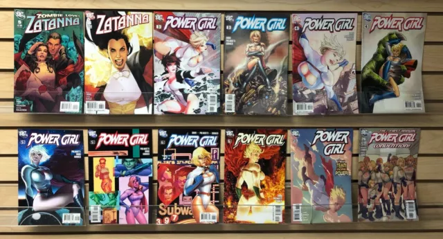 12 issues of POWER GIRL & ZATANNA  DC comic books  in NM....2010....ONLY $19.95!