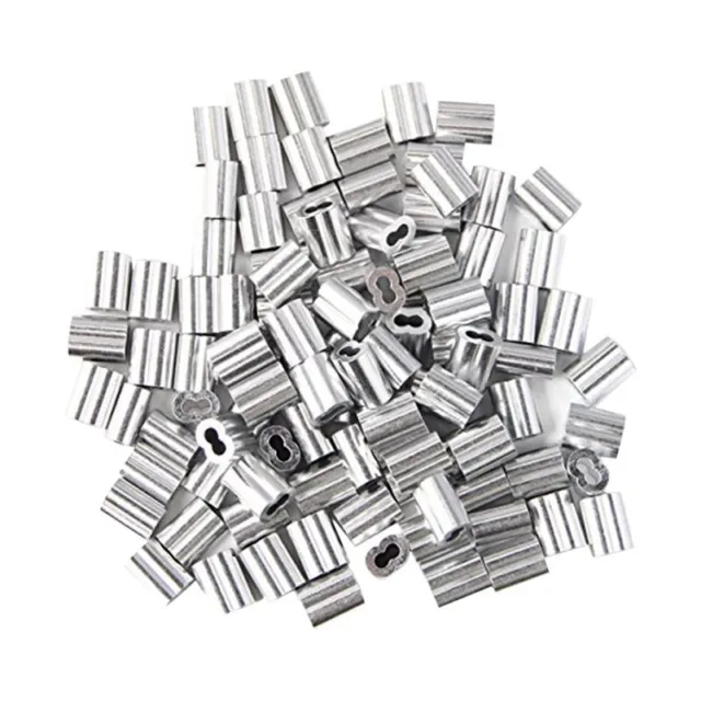 120x Aluminum Crimping Loop Sleeve for 2mm Diameter Wire Rope and Cable I4A2h