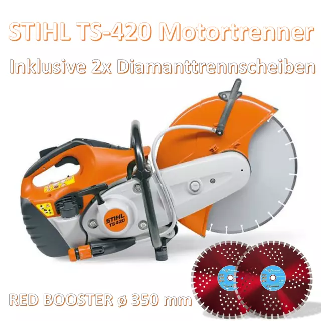 Stihl TS 420 Motortrenner  incl 2x Diamanttrennscheiben Motorflex Trennscheibe