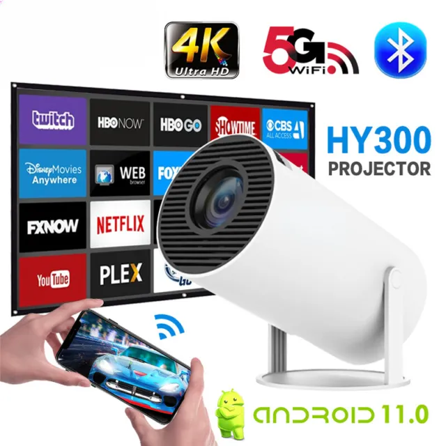 4K Mini Projector 10000 Lumen LED 1080P WiFi Bluetooth UHD Portable Home Theater