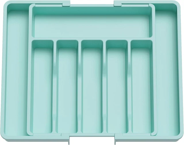 Portaposate Da Cassetto Espandibile In Plastica – Divisori Regolabili 33-56 Cm, Con Portacoltelli, Lavabile - 3
