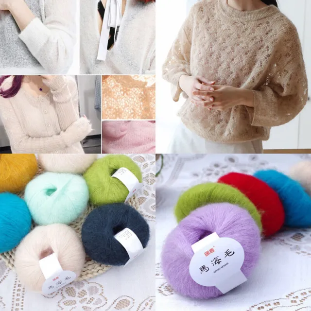 25g Soft Mohair Yarn Plush Cashmere Yarn Hand Knitting Wool Crochet DIY Shawl