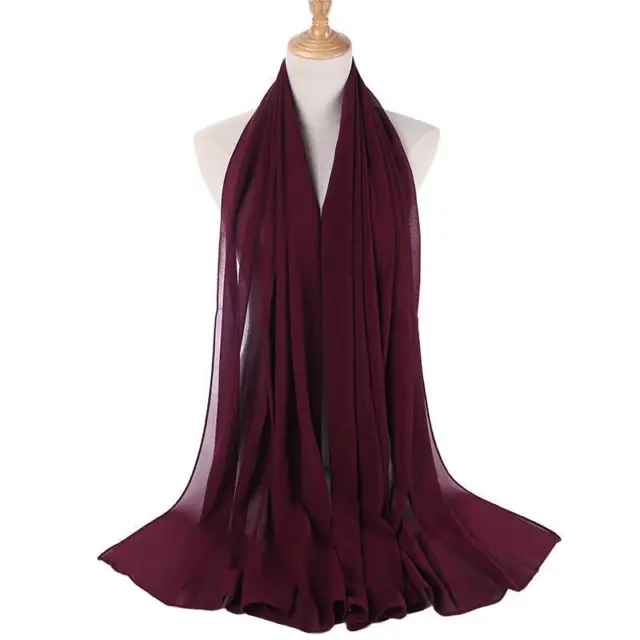 Women's Maroon Deep Burgundy Bubble Chiffon Scarf | Ladies Wrap | Shawl