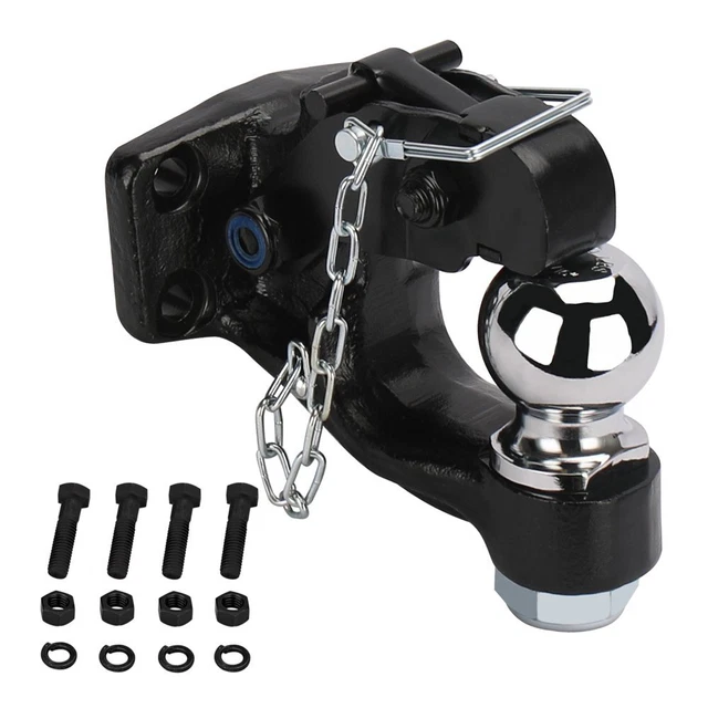 Pintle Hook Pintle Hitch Receiver Hook 10 TON Combination Hitch Ball 2-5/16"