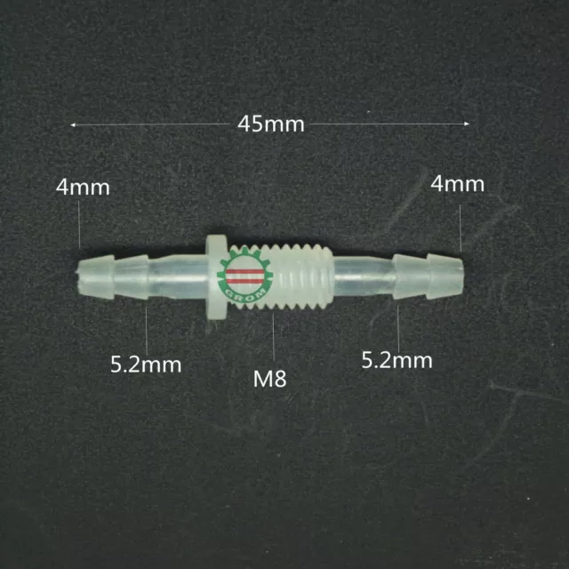 LOT10 4mm-M8-4mm Bulkheard Reducing Plastic Fitting Barbed Fish Tank Material PP