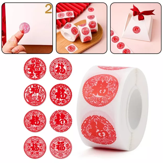 Large Quantity New Year Fu Stickers Package Content Compact DIY Decor Paper
