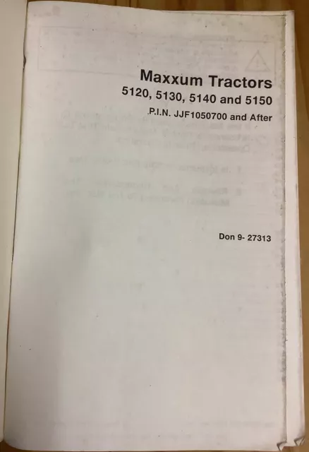 Case Maxxum 5100 Series Tractors Operators Manual 2