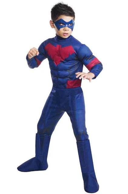 Nightwing Batman Arkham Superhero Fancy Dress Halloween Deluxe Child Costume