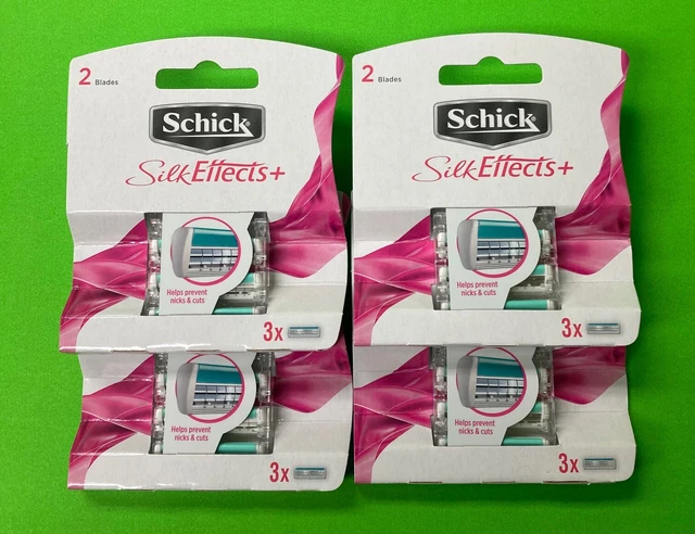 12 Schick Silk Effects Plus Rasoir Lames Recharge Cartouches Femme Rasoir 3 4