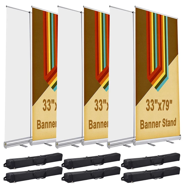 Yescomusa 33" x 79" Retractable Banner Stand Trade Show Display Carry Bag 6 Pcs