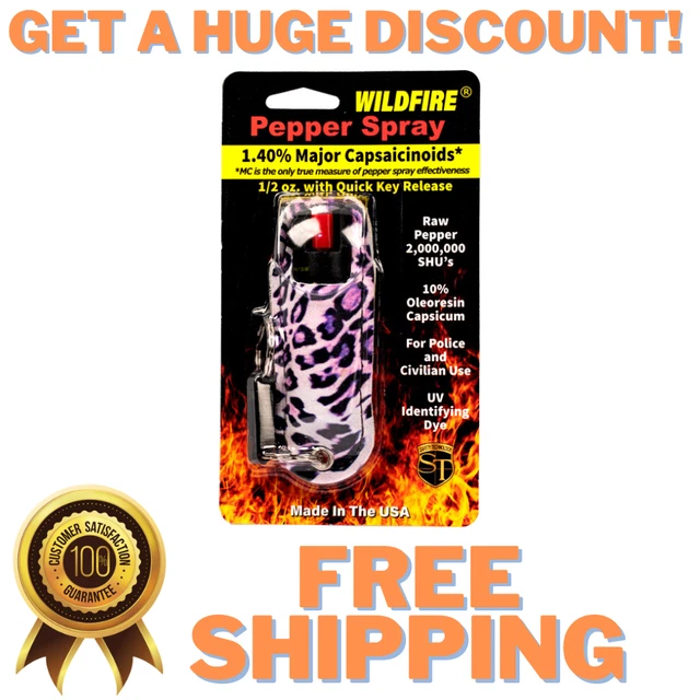 WildFire Pepper Spray Halo Holster 1/2oz Self Defense Protection Black Purple