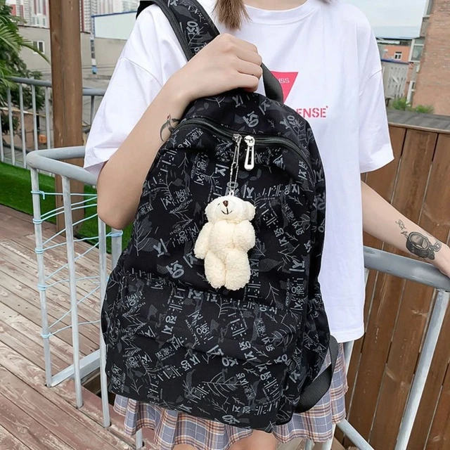Solid Multi-pocket Backpack Korean Version Junior High School Students Schoolbag Outdoor Large Capacity Travel Bags For Men And Women