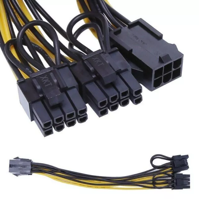 PCI-E 8-pin to 2 x (6+2) (6/8 pin) Power Splitter Cable PCI Express CPU Video