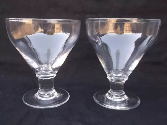 Pair Of Early 20Th Century Hand Blown Glass Beer Glasses . M2312