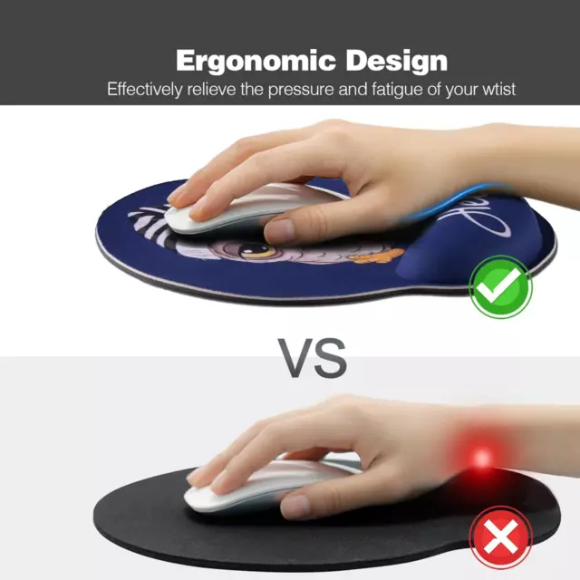 Tappetino per Mouse Con Supporto in Memory Foam, Tappetino per Mouse Ergonomico 2