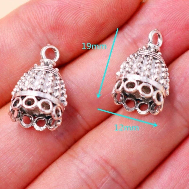 Burma Buddha Pagoda Connectors Earrings Bracelet Tassel Hat 10pcs Silver Plated 2