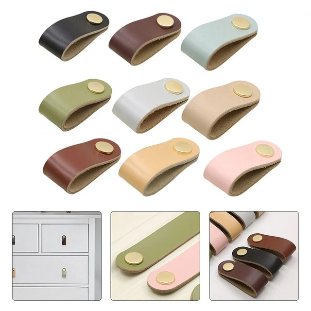 6Pcs Cuir Tirer Poignée Porte Placard Tiroir Bureau Bouton Placard Meuble
