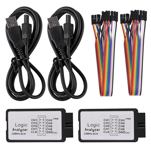 2 Sets USB Logic Analyzer 24MHz 8-Channel 24M/Second Logic Analyzer - Debu X4Z8