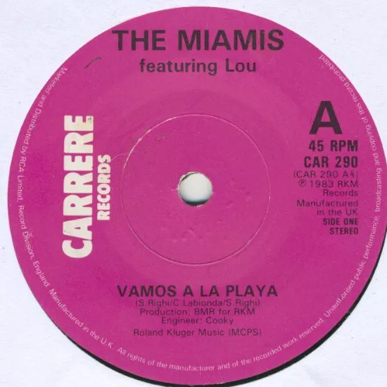 The Miamis Featuring Lou Deprijck - Vamos A La Playa (7", Single)