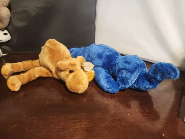 1998 Peanut Royal blue elephant & Humphrey Camel beanie Buddies baby Rare TY