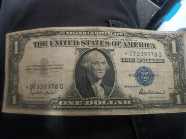1935F $1.00 Star Silver Certificate Note Rare! Almost 88Yrs Old Wow!