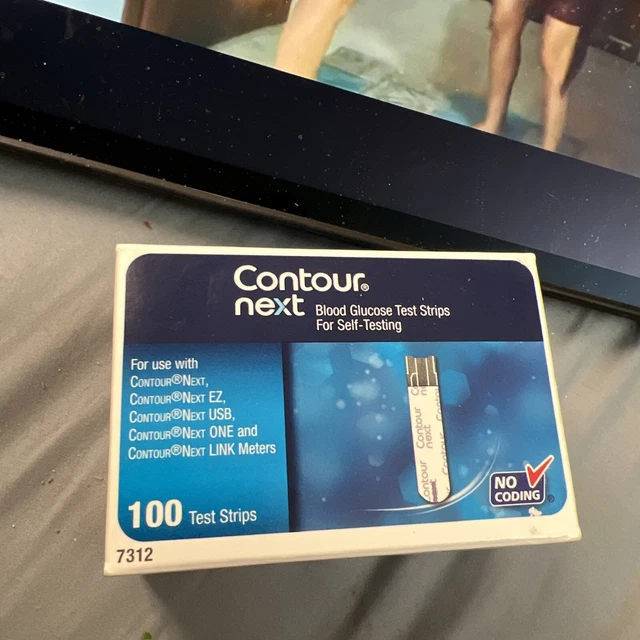 CONTOURNEXT GLUCOSE TEST Strips, 100 Count exp 3/2024 Super Mint 33