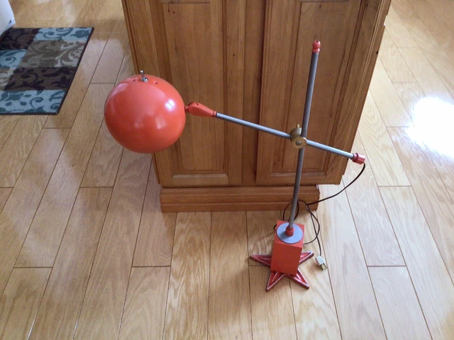 Vintage Eye ball Orb Table Desk Lamp Mid-Century Modern Orange MCM Atomic Age