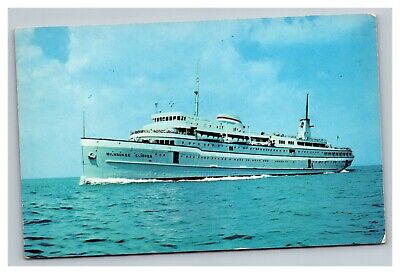 Vintage 1952 Advertising Postcard SS Milwaukee Clipper Luxury Liner Great Lakes