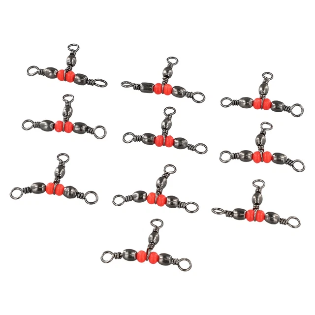 100 Pz 3 Vie Connettore Da Pesca Girelle Linea Trasversale Barile Triplo Girelle In Acciaio Inox Veloce Nero Girelle Da Pesca Connettori - Foto 6