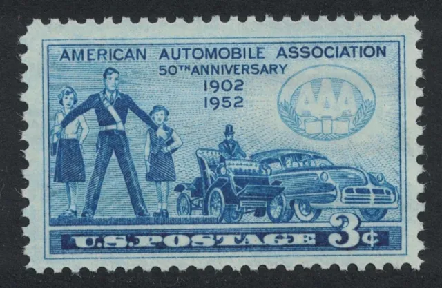 Scott 1007- American Automobile Association, AAA- MNH 3c 1952- unused mint stamp