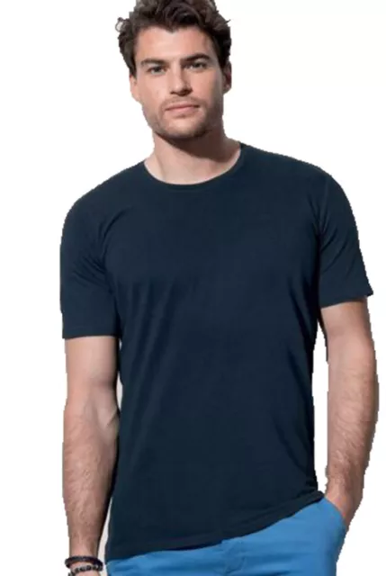 4 T-shirt Uomo Donna  MANICA CORTA da Lavoro Magliette 100% Cotone M  Blu Promo
