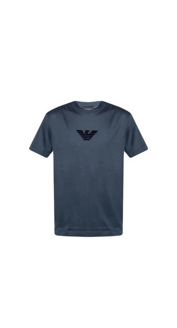 T-shirt Emporio Armani da uomo, a girocollo con logo sul davanti a contrasto,...