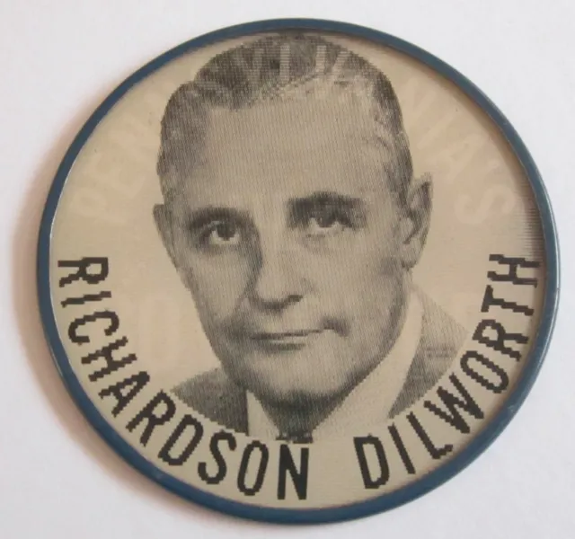 Richardson Dilworth Mayor Di Philadelphia 1962 Vari-Vue Politica Bottone No Pin