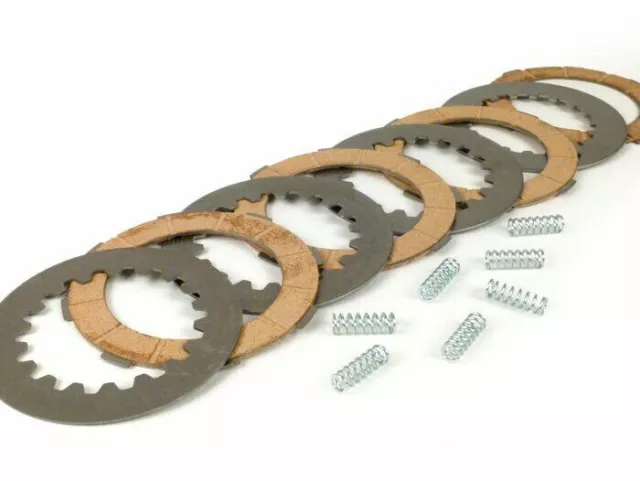 Vespa PX 125 - 200 Cosa Clutch Plate Set Corks, -MALOSSI SPORT- Steels & Springs