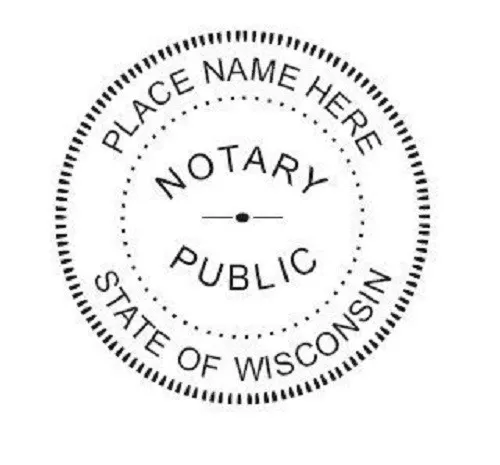 State of Wisconsin| Custom Round Self-Inking Notary Public Stamp Ideal 400R