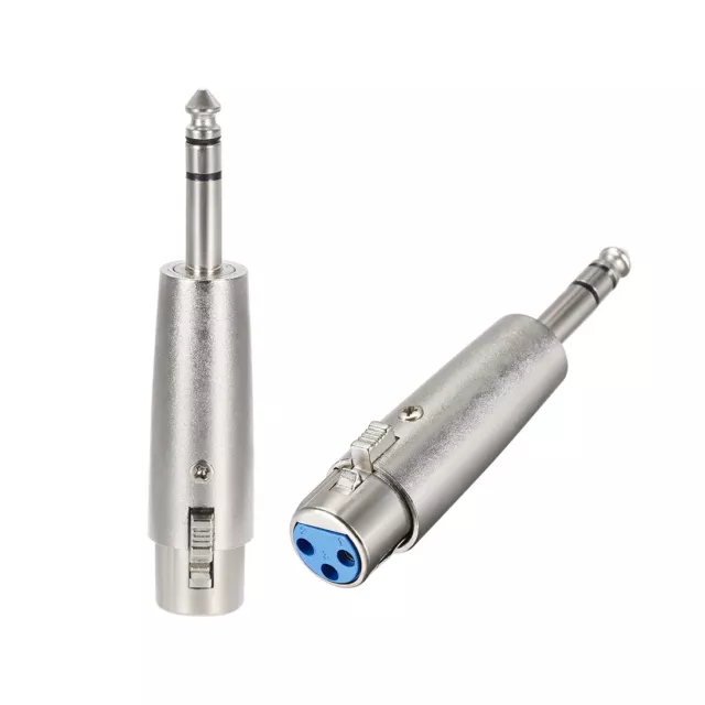 XLR Femelle à 1/4" Mâle TRS Adaptateur Stéréo Connecteur Mic Femelle Prise 2Pcs