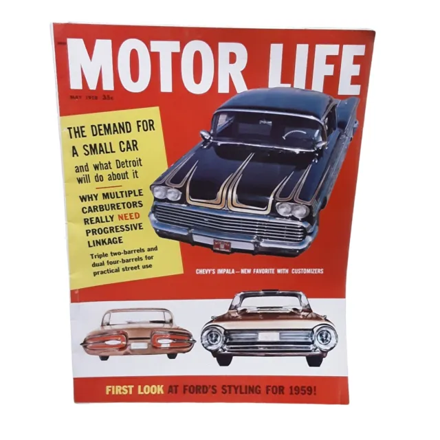 Motor Life Magazine May 1958 Chevy Impala New Ford Styling for 59